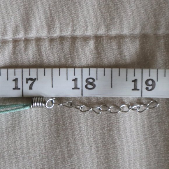 Unique Turquoise and Silver Glass Heart Necklace - Picture 4 of 5